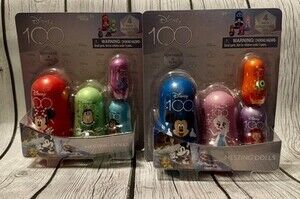 Disney 100 Nesting Dolls 2 Sets 8pc Bundle Mickey Elsa Ariel Buzz Stitch NEW